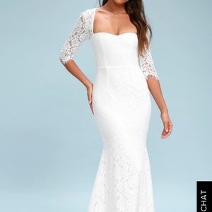 Lulus Belinda White Lace Maxi Dress - NWOT